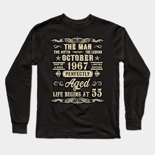 55th Birthday The Man Myth Legend October 1967 Long Sleeve T-Shirt